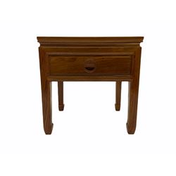 Chinese rosewood lamp table, with drawer