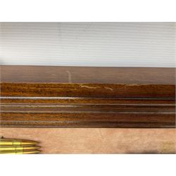 WW2 Lee Enfield No.4 Mk.1 .303 bolt-action rifle with hinged butt compartment, made by SA Ltd., Long Branch, Canada 1942, serial no.5L0646 L113cm; mounted on a framed display board with No.4 Mk.II spike bayonet, No.9 Mk.1 blade bayonet, two inert 5-round clips and brass biographical plaque by Antler Military Originals detailing DA Cert No.C3444 OLD STYLE DEACTIVATION SO FIREARMS CERTIFICATE REQUIRED OR RFD