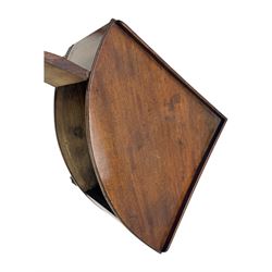 Mid-20th century mahogany four-tier serving tea trolley, heart-shaped cutout handles, on castors (H79cm, W55cm); Georgian mahogany corner washstand with single cupboard, raised on turned supports (H70cm, W54cm)