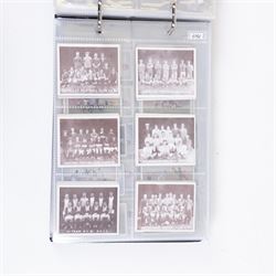 Collection of Edwardian and later Football related trading and cigarette cards, including forty-nine of fifty 1906 Ogden's Football Club Colours, 1922 PALS Footall series, ninety of one hundred 1925 Gallaher Famous Footballers, complete set of forty-four 1926 Ogden's Captains of Association Football Clubs and Colours, complete set of fifty 1927 Players Football Caricatures by MAC,  complete set of fifty 1927 Players Football Caricatures by RIP,  complete set of fifty 1930 Players Association Cup Winners, complete set of 50 1933 Ogdens AFC Nicknames etc, housed in brown cigarette card album