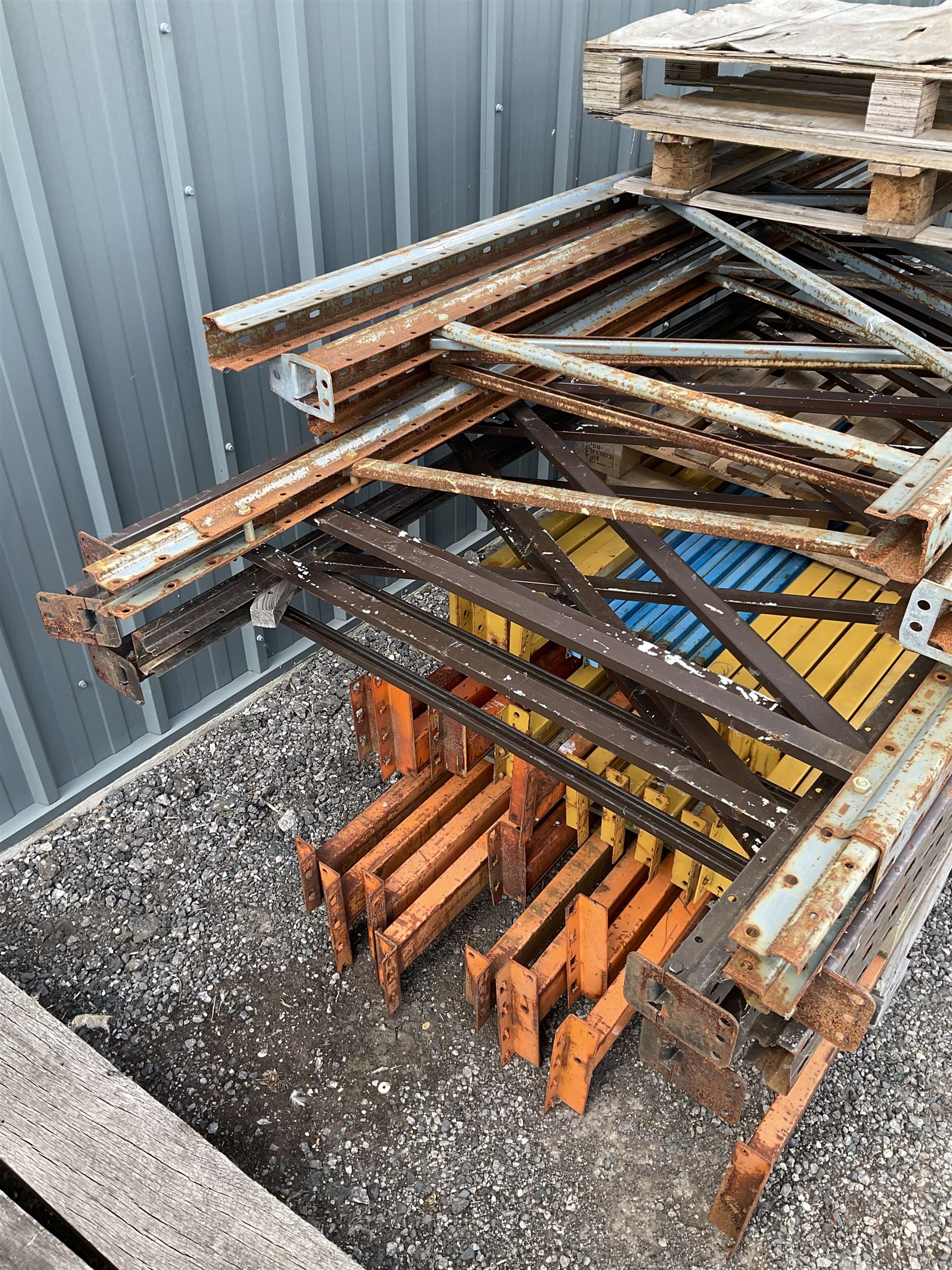 Steel industrial pallet racking, nine uprights and quantity of various size beams  - THIS LOT IS TO BE COLLECTED BY APPOINTMENT FROM DUGGLEBY STORAGE, GREAT HILL, EASTFIELD, SCARBOROUGH, YO11 3TX