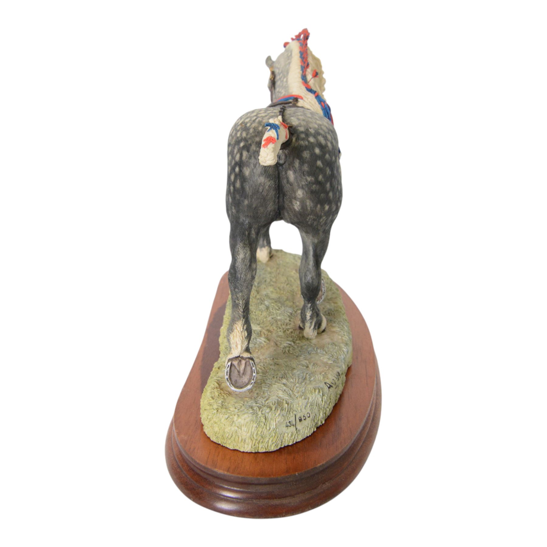 Border Fine Arts Percheron Supreme Champion on wooden plinth, H26cm