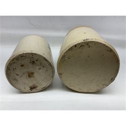 Early 20th century stoneware advertising flagon, marked to front 'Pickup Bros Botanical Brewers', together with a larger stoneware flagon