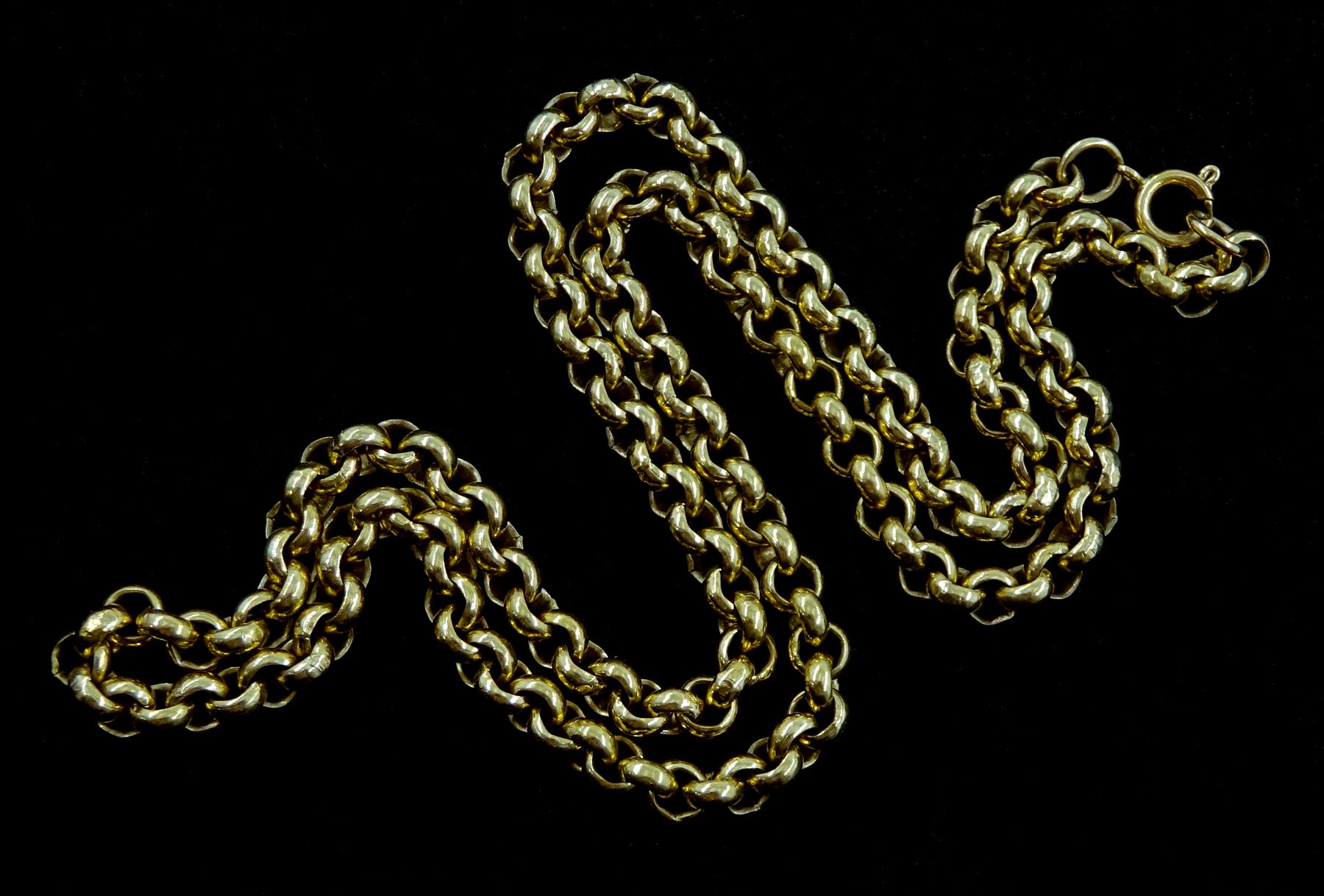 Gold rolo link chain necklace, stamped 9ct Jewellery, Watches & Coins