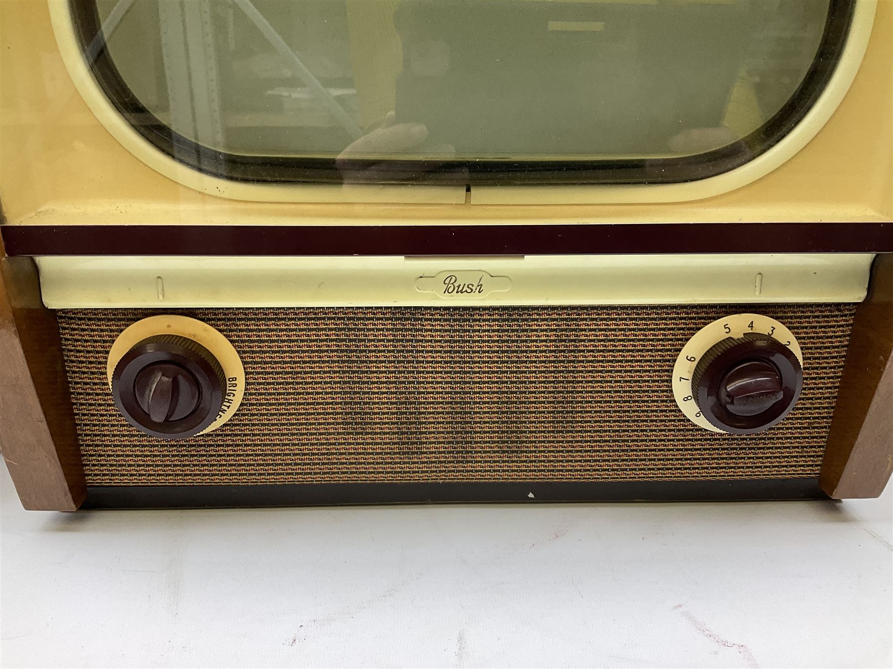 Mid 20th century Bush walnut TV 53 cased television receiver, together with a wood cased radio