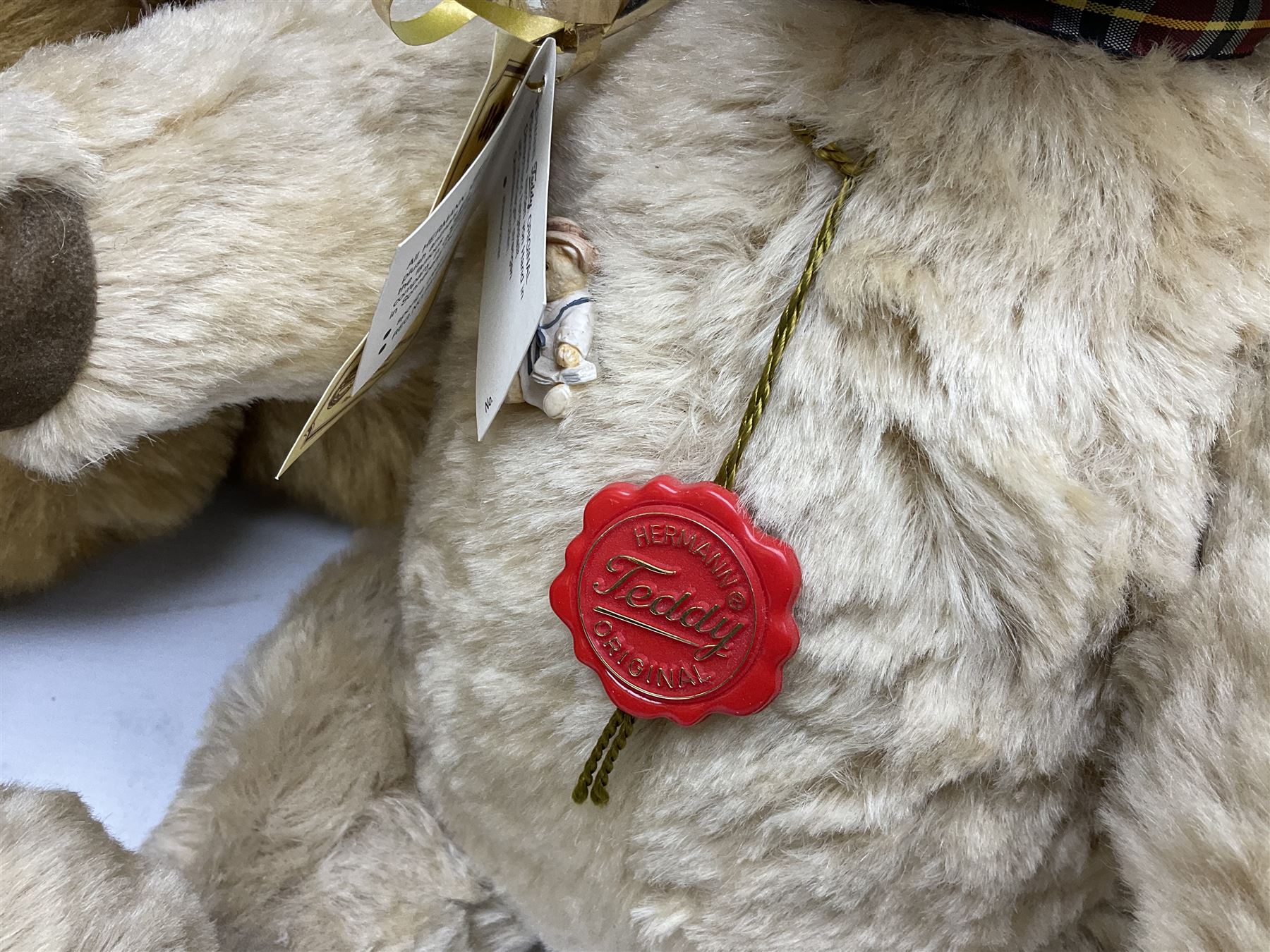 Four modern limited edition teddy bears - two by Russ Berrie, 'Hanley' H56cm and 'Barrymore'; Hermann with growler mechanism; and Northumberland Bearcraft 'Seaton' No.24/50 (4)