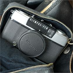  Collection of vintage cameras, binoculars and postcards