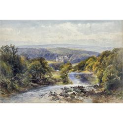 James Stephen Gresley (British 1829-1908): River Landscape, watercolour signed and dated 1887, 38cm x 55cm