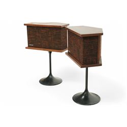 BOSE - pair of 901 Series II speakers, walnut cased on tulip stands
