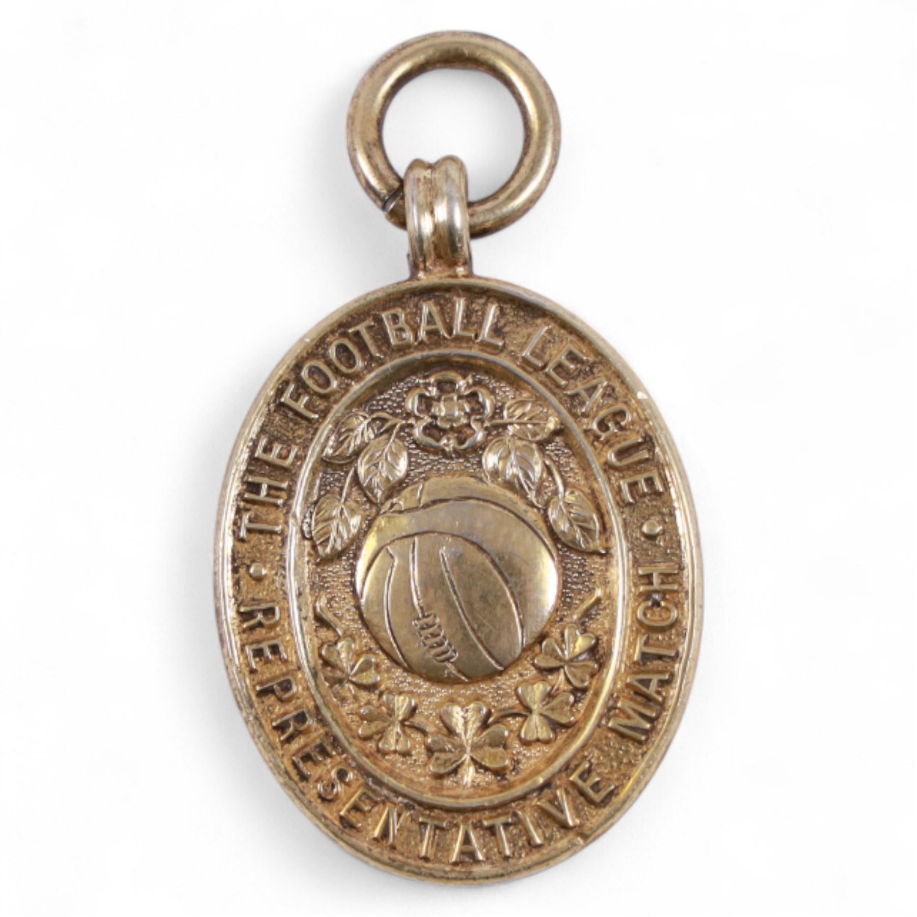 Football League Representative Match silver-gilt medal, inscribed verso 'The Football League versus The Irish Football League at Norwich 31st October 1962', awarded to Colin Appleton, hallmarked Vaughton & Sons, Birmingham 1962, in tooled leather box with matchday programme and embroidered badge