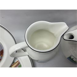 Villeroy and Boch Naif pattern tea service, comprising teapot, jug, covered sucrier, two mugs, two breakfast bowls and four side plates (11)