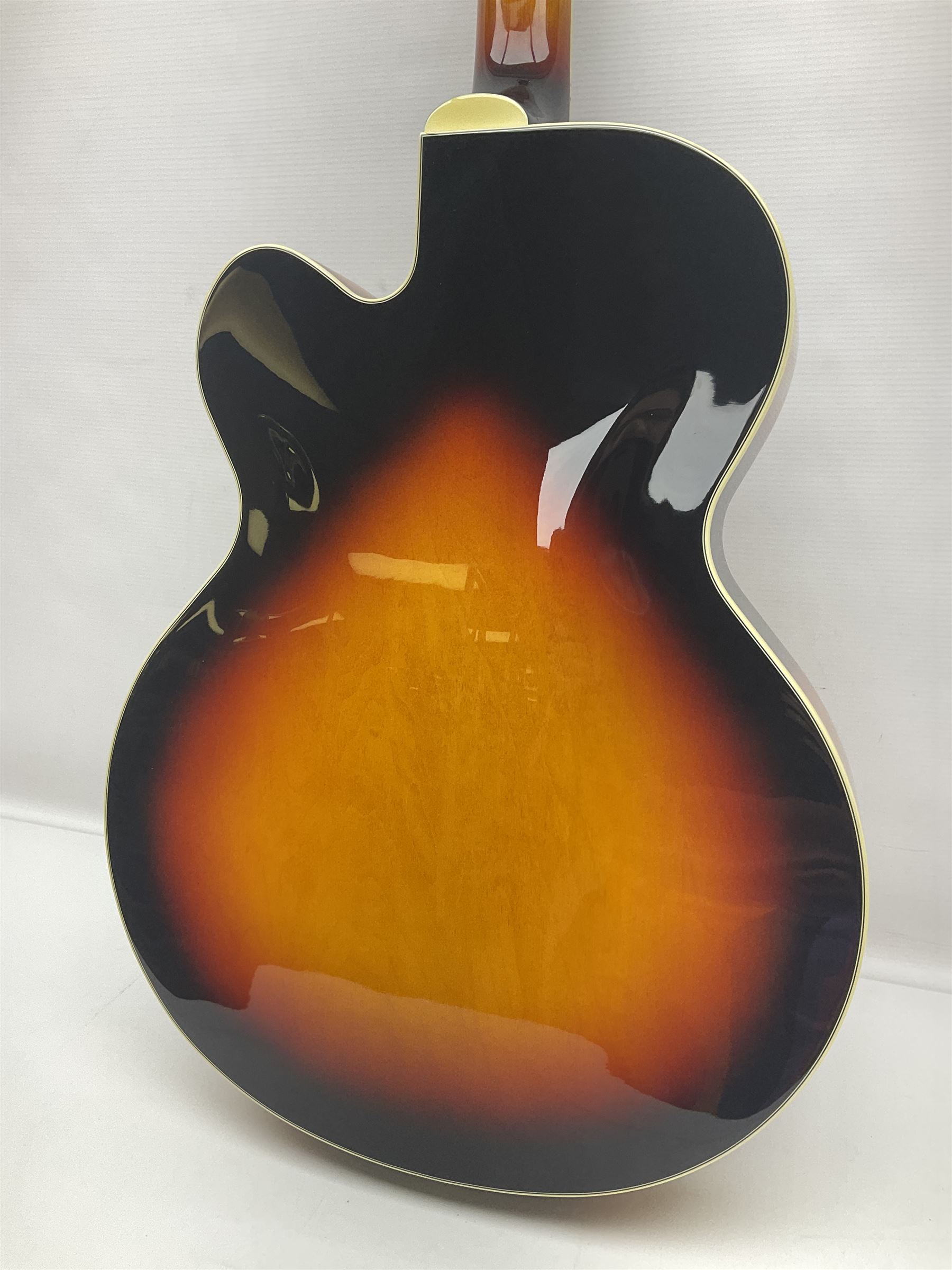 Gretsch G2420/ABB semi-acoustic guitar with three-tone sunburst finish, serial no.IS191201597, L107cm overall; in original hard carrying case dated 2019.