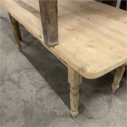 Two 20th century hardwood tables (137cm x 61cm, H77cm); Victorian oak Pembroke table; table base; pine table (5) - THIS LOT IS TO BE COLLECTED BY APPOINTMENT FROM THE OLD BUFFER DEPOT, MELBOURNE PLACE, SOWERBY, THIRSK, YO7 1QY