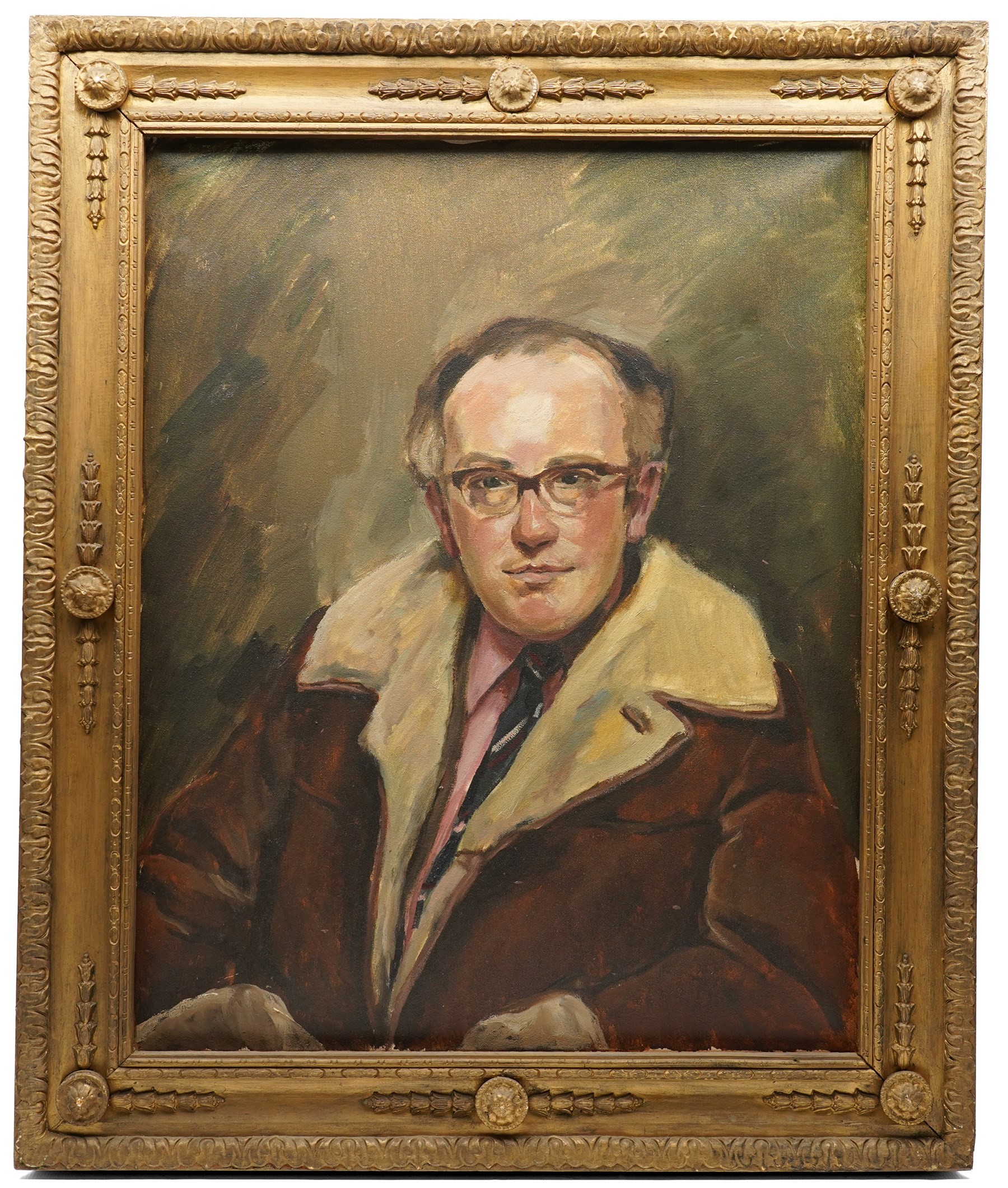 Brenda Bury (British 1932-): Members of European Parliament - 'Frederick Ponsonby 10th Earl of Bessborough' 'Rafton Pounder' 'Sir James Scott Hopkins' 'William Murray 8th Earl of Mansfield & Mansfield' 'John Brewis' and 'Peter Kerr 12th Marquess of Lothian', set of six oils on canvas variously signed, one dated '74, in matching frames, 76cm x 59cm (6)
Provenance: Property of a Nobleman.