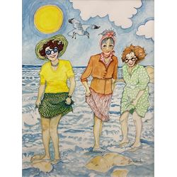 Ann Lamb (British 1955-): 'Posh Paddle', watercolour signed 39cm x 30cm