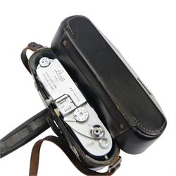 Leica M3 rangefinder camera body serial no. 837014 in Leitz case, with two Ernst Leitz GmbH Wetzlar lenses, comprising a Summarit f=5cm 1:15 lens serial no. 1515167 and a Hektor f=13.5cm 1:4.5 serial no. 1313114, both with lens covers, a Leica Meter in original box and other accessories all in carry case