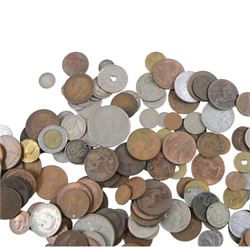 Approximately 34 grams of Great British pre-1920 and approximately 5 grams of pre-1947 silver coins, together with a Queen Elizabeth II 2005 'Trafalgar' five pound coin, three French banknotes, and further coins