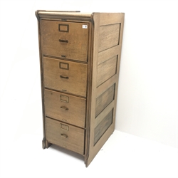'Lyle' vintage oak filing chest, four drawers, W52cm, H135cm, D70cm