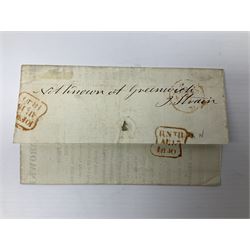 Queen Victoria penny black stamp on advertisement letter 'Browne & Compy Bridgwater', red MX cancel