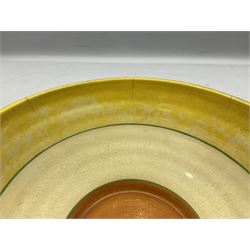 20th century Clarice Cliff Bizarre Crocus pattern bowl, printed marks beneath, D22cm