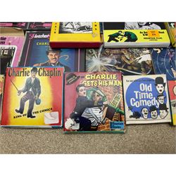 Film reels, mostly 8mm, to include Charlie Chaplin, Laurel & Hardy, The 3 Stooges, Spartacus the Gladiator etc 