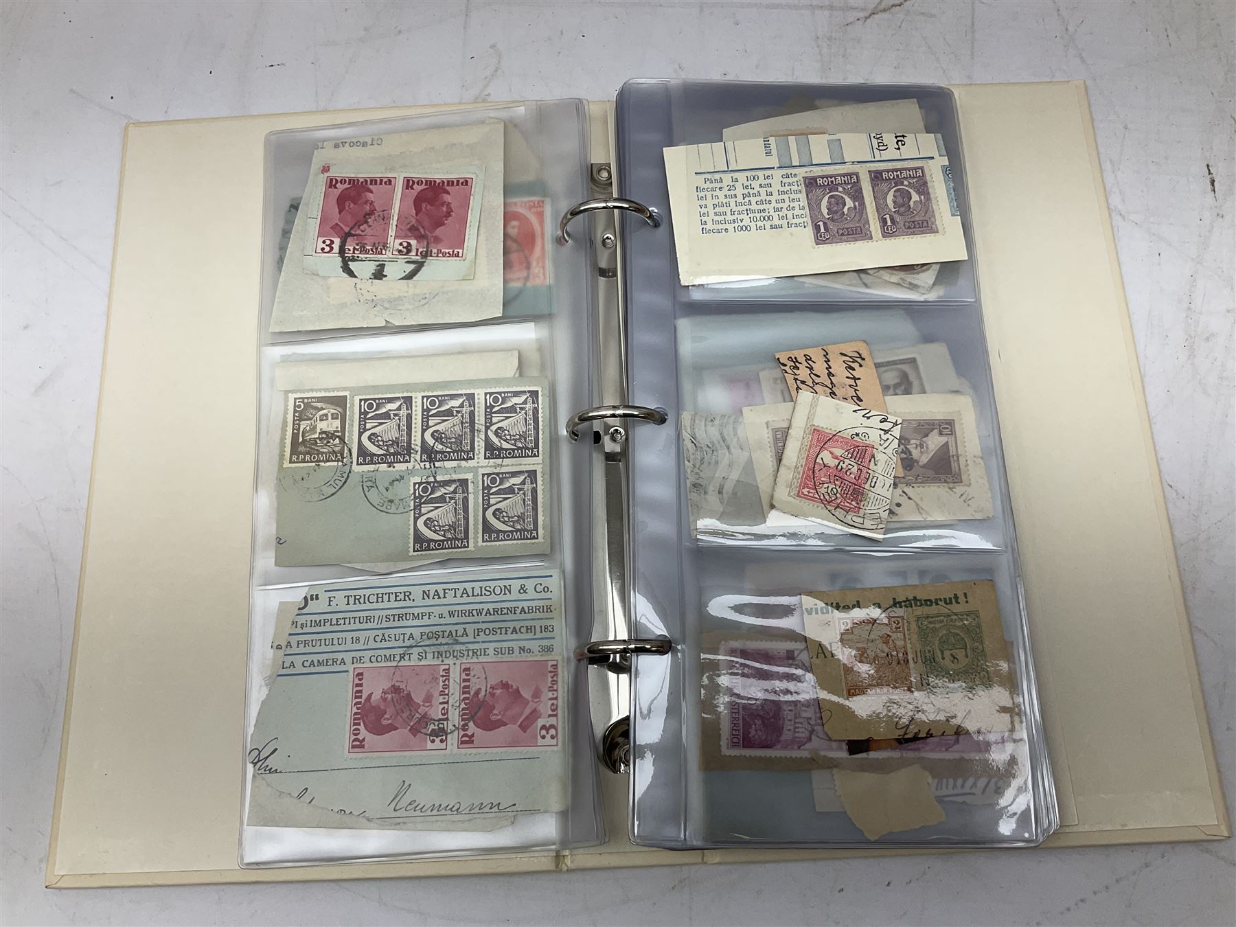 Great British and World stamps, including Romania, France, stamps on covers and pieces, used Queen Elizabeth II pre and post decimal stamps, small number of mint QEII stamps in traffic light blocks etc
