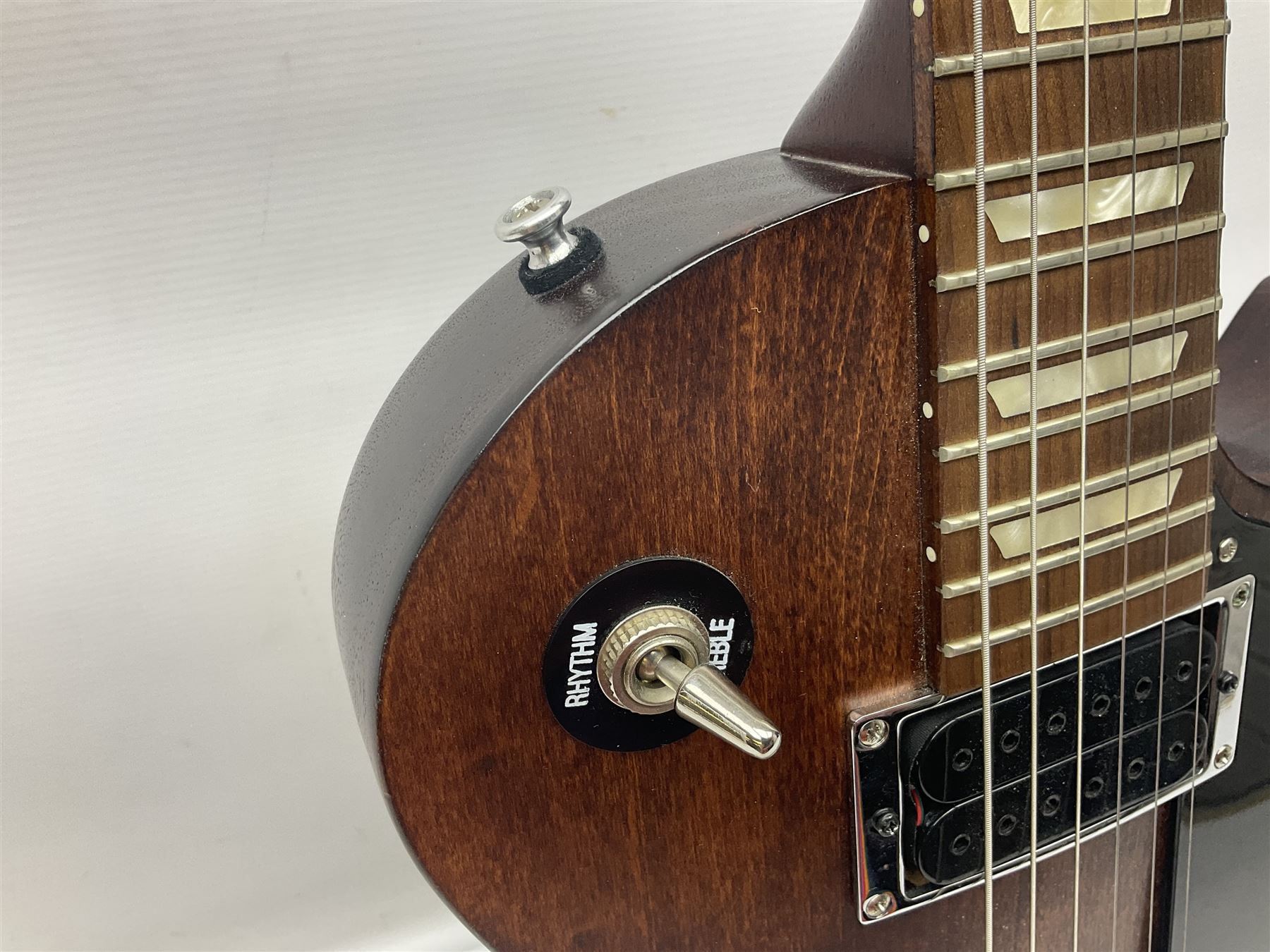 2012 American Gibson Les Paul Studio electric guitar, retro fitted with iron gear pick-ups, push-pull 'pots', roller bridge, string butler and locking machines, serial no.115321594, L99cm overall; in Gibson soft carrying case.