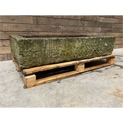 Large 19th century rectangular stone trough 