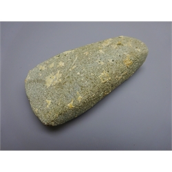  Native North American Indian granite stone axe head, c16th century L12cm. Provenance: Collection of De Weledg. Heer P. Lamaison Van Heenvliet (1857-1941) sold 2016/2017 after being held in storage since 1941.   