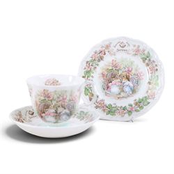 Royal Doulton Brambly Hedge Afternoon tea sets, for Spring, Summer and Autumn, together with winter plate and saucers and two trinket dishes   