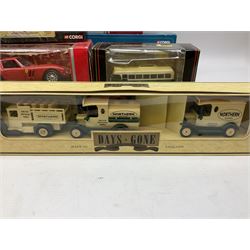 Corgi - two limited edition BRS vehicles nos.CC12603 & 26402; two limited edition Road Transport Heritage models nos.CC10803 & CC10103; and limited edition Dibnah's Choice Tarmac waggon no.CC20001; all boxed; together with Bburago 1:24 scale Ferrari 250 GTO (1962); four other die-cast models; and a Scalextric Elf Renault RS-01 racing car; all boxed (11)