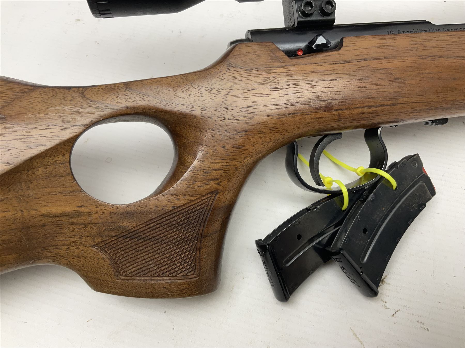 SECTION 1 FIREARMS CERTIFICATE REQUIRED - LEFT HANDED J.G. Anschutz .22 long round bolt action rifle, the 36cm (14