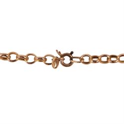 9ct gold belcher link chain necklace, hallmarked