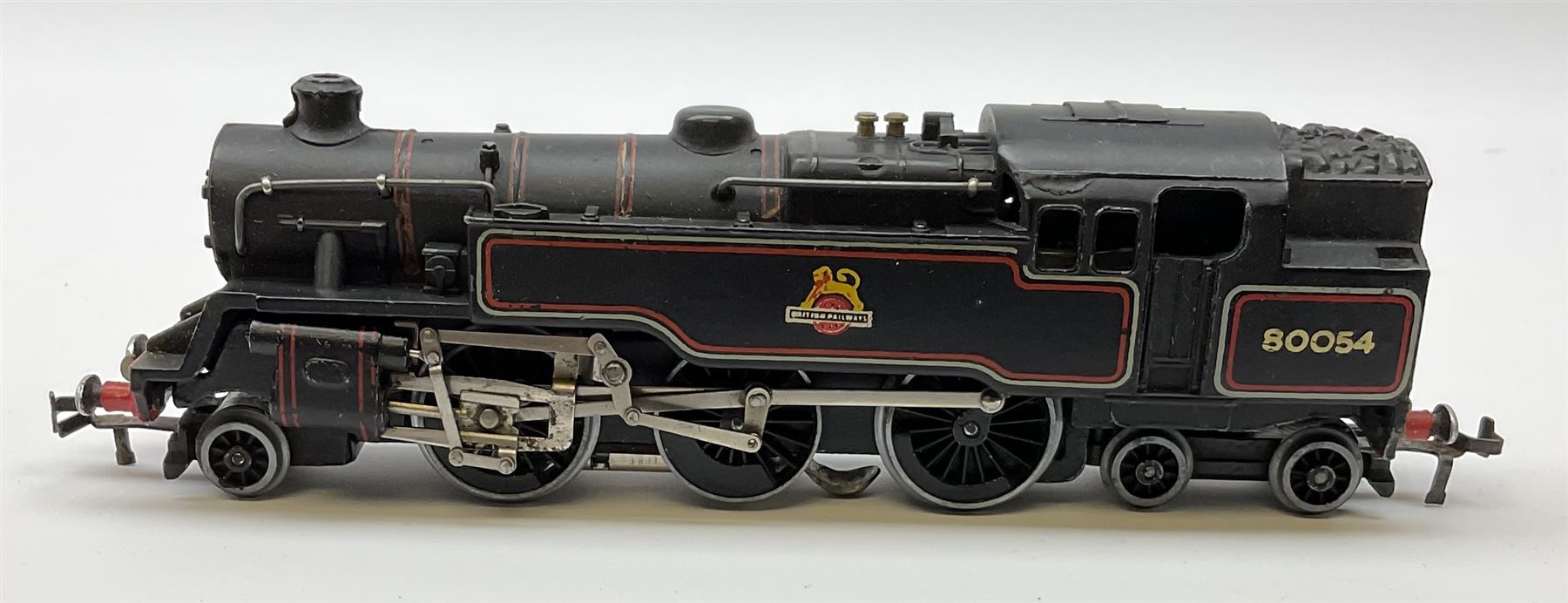 Hornby Dublo - three-rail EDG18 Tank Goods Train set with BR black 4MT Standard 2-6-4 tank locomotive No.80054, two wagons, brake van and quantity of track, boxed.