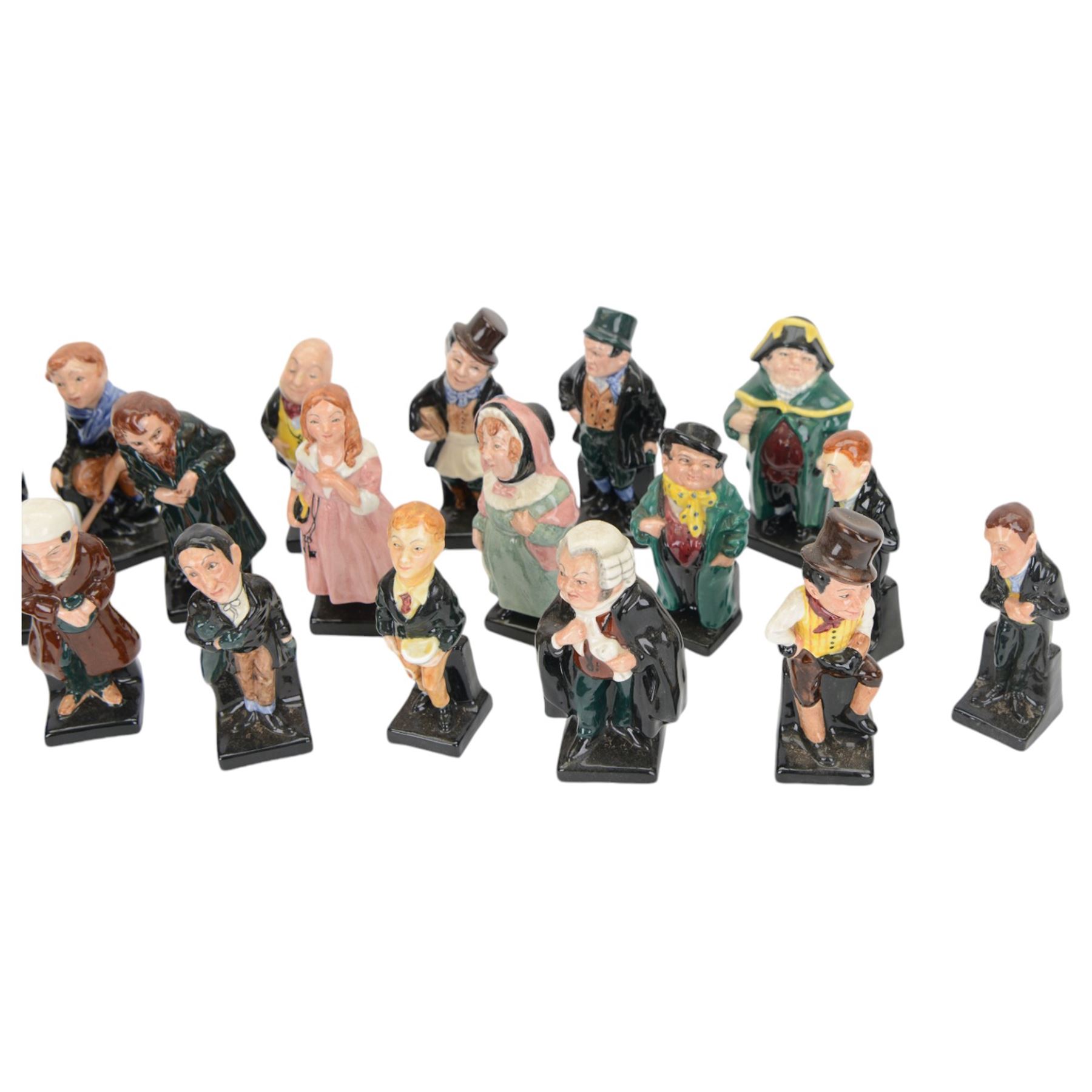 Twenty three Royal Doulton Dickens figures, including Dick Swiveller, Pecksniff, Buzfuz, Little Nell etc