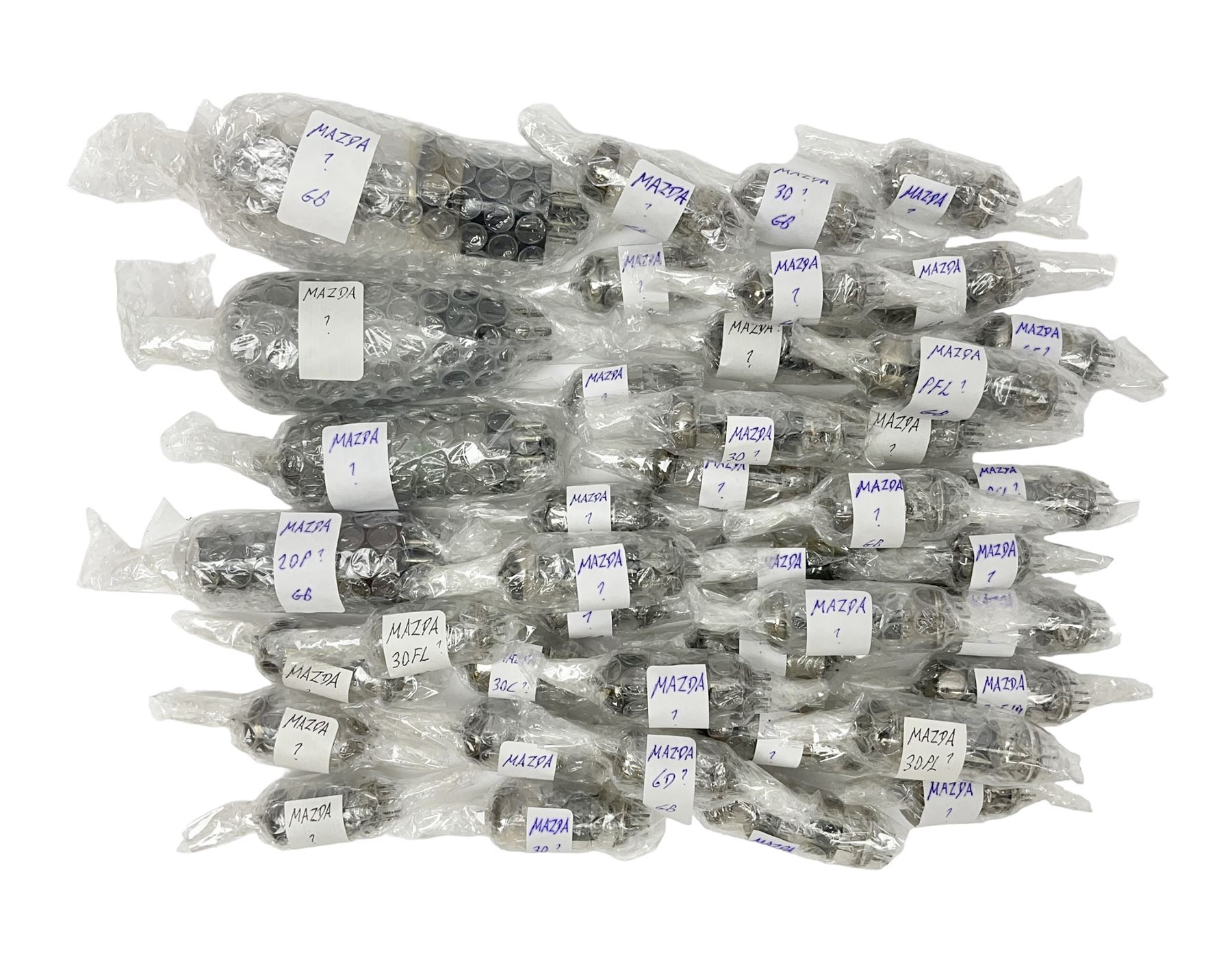 Collection of Mazda thermionic radio valves/vacuum tubes, approximately 52, unboxed