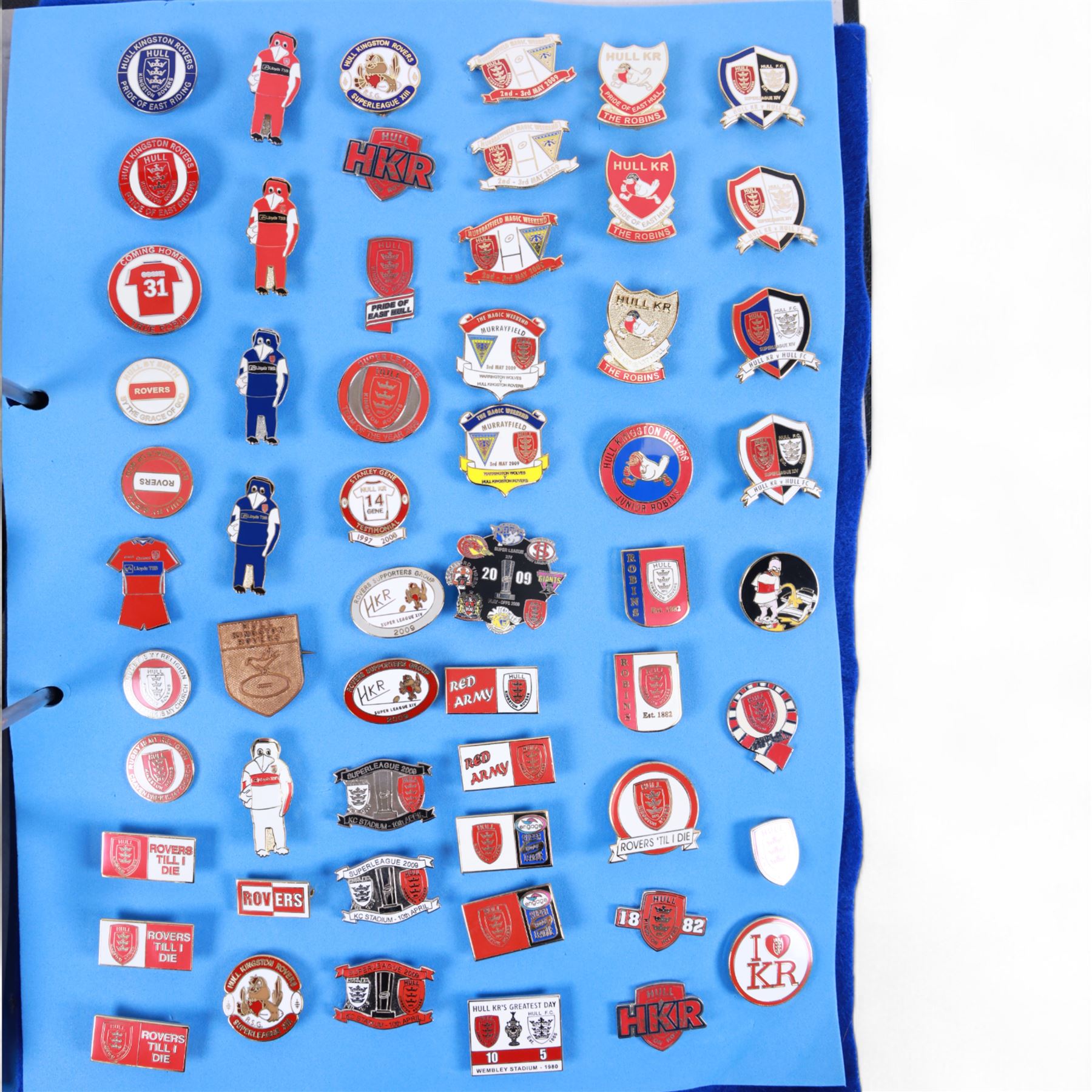 Rugby League Hull KR enamel badges, including Millennium Magic Weekend, 1st Game in Superleague, National League Grand Final and other examples, (approximately 230)