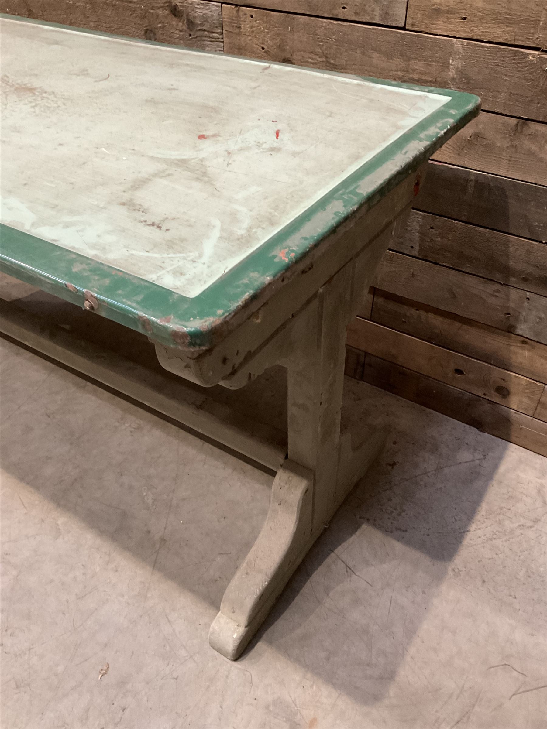 Early 20th century painted wood and enamel Military folding campaign table