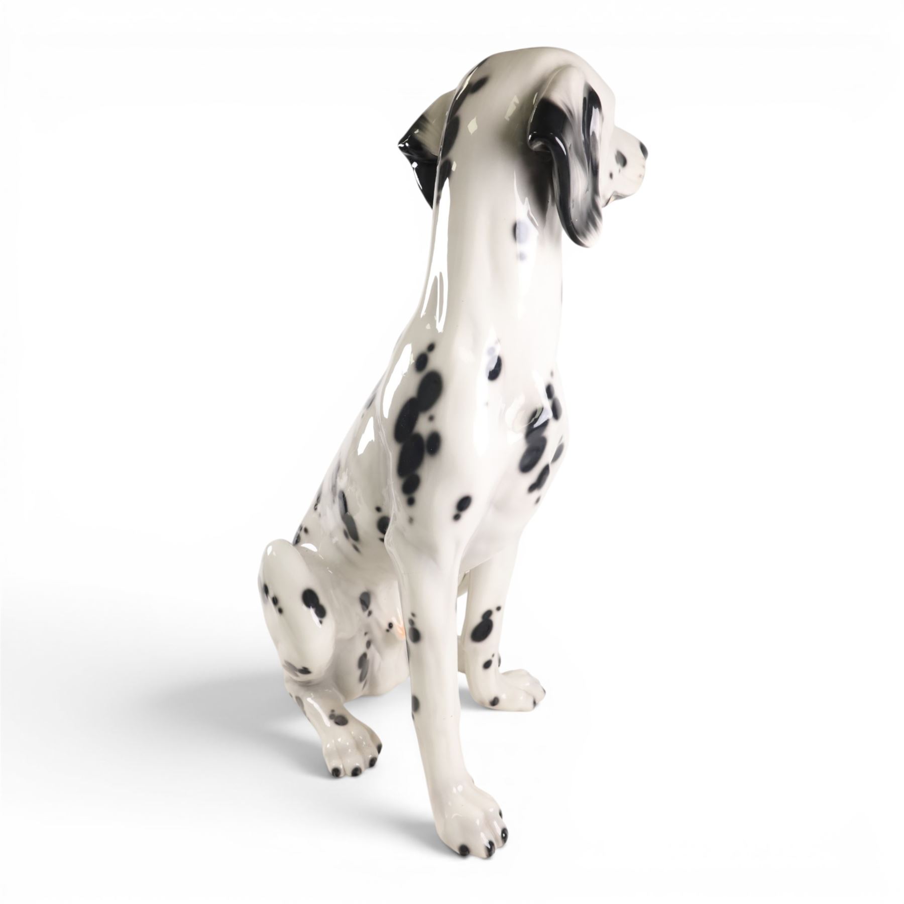 Life-sized model of a seated Dalmatian, H80cm