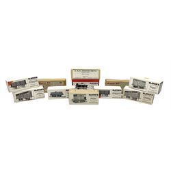 '0' gauge - Twelve unmade railway wagon kits by Slaters, J. & G. Productions, C. & U. Castings and CCW Productions including brake vans, cattle trucks, fruit van, tank wagons, open wagons etc; predominantly plastic but some die-cast; all but one boxed (12)