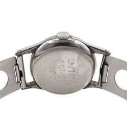 Omega WWII Air Ministry Issue stainless steel, manual wind wristwatch, No. 9701882, cream dial with Arabic numerals, back case engraved A.M 6B/159 7671/43,on associated stainless steel bracelet