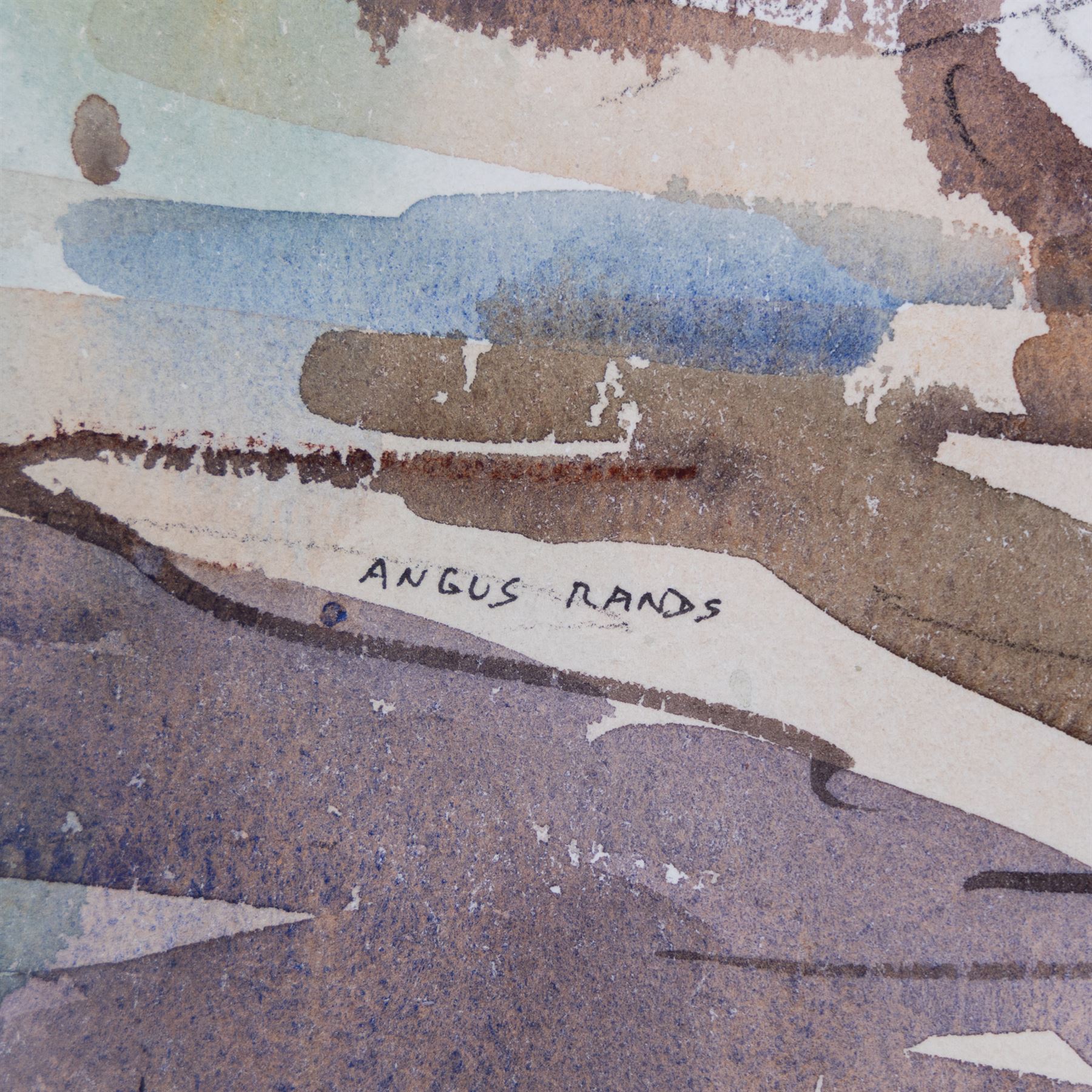 Angus Bernard Rands (British 1922-1985): Robin Hood's Bay and Country Scenes, three watercolours (one unframed painted recto and verso) signed, 34cm x 50cm