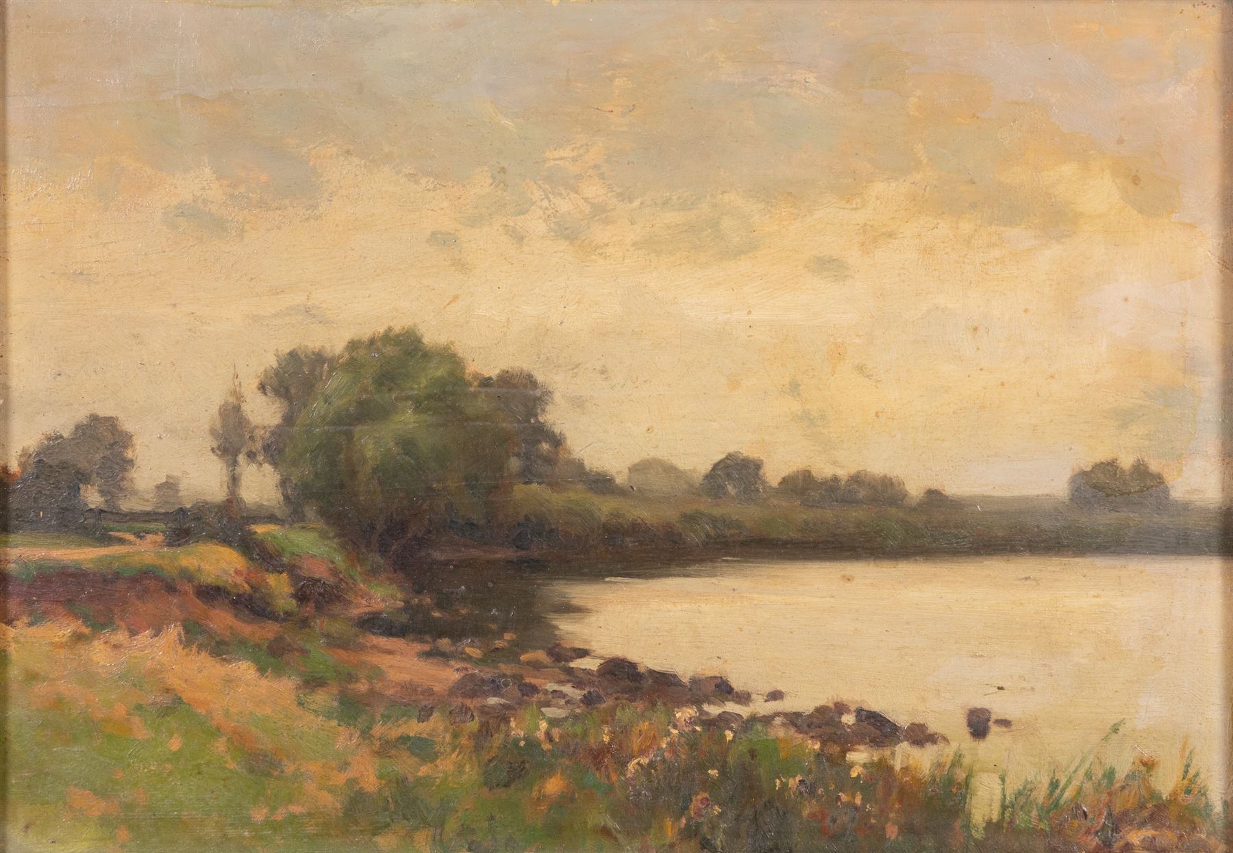 Sidney Valentine Gardner (Staithes Group 1869-1957): Lake and Forest Landscapes, two oils on panel signed 24cm x 33cm (2)