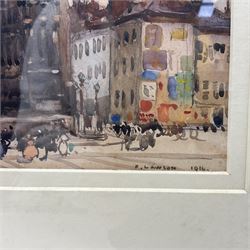 Frederick (Fred) Lawson (British 1888-1968): Amiens Cathedral, watercolour signed and dated 1916, 26cm x 30cm