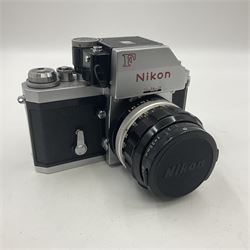 Nikon photomic Ftn camera body, with red engraving, serial no 7006572, circa 1969, with 'Nikon NIKKOR-O Auto 1:2 f=35mm' lens, serial no. 830478