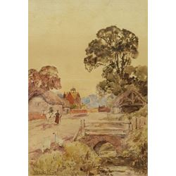 Henry John Yeend King (British 1855-1924): Geese and Horse on a Village Street, watercolour signed 25cm x 17cm
