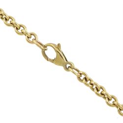 George V 1913 gold full sovereign, soldered pendant mount, on 9ct gold cable link chain necklace, hallmarked