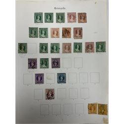 Grenada Queen Victoria and later stamps, including 1861-79 one penny, six pence, one shilling, 1883 halfpenny to one shilling, King George V 1913 values to one shilling etc, housed on pages