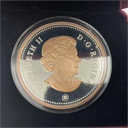 Royal Canadian Mint 2018 'Big Coin Series Dollar' five ounce fine silver coin, cased with certificate
