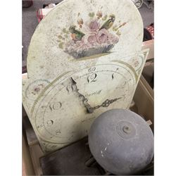 Six 19th century longcase clock movements, including brass dial by William Clark of Kendal, painted dial by Bartliff of Malton, etc